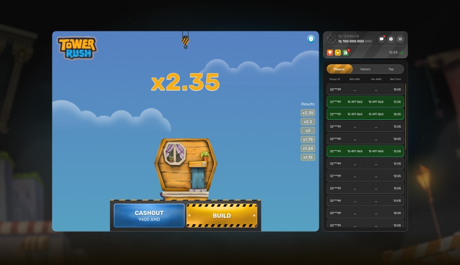 Tower Rush slot game mechanics