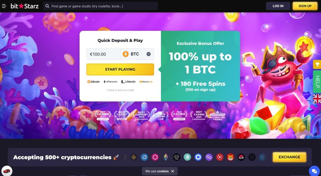Bitstarz Crypto Casino homepage