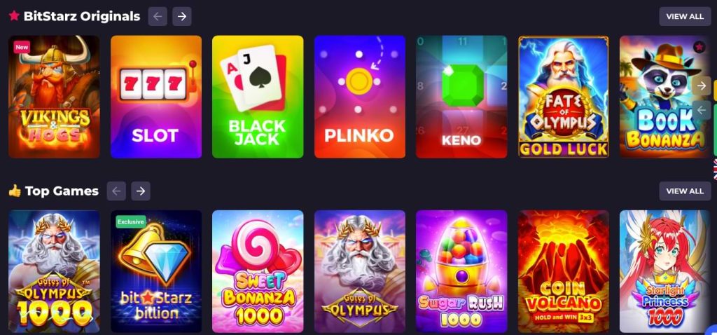 Bitstarz game selection