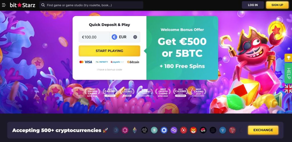 Bitstarz casino homepage