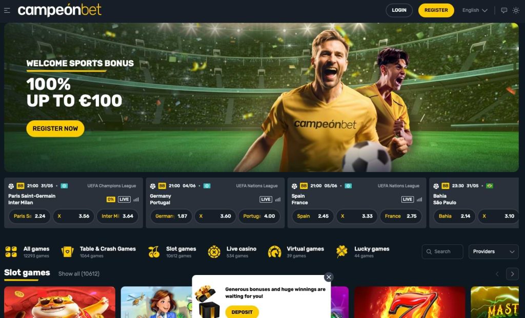 Campeon Bet homepage