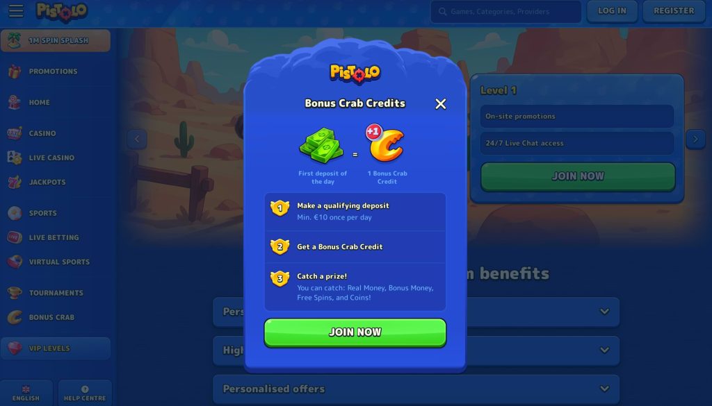 Bonus Crab Pistolo Casino
