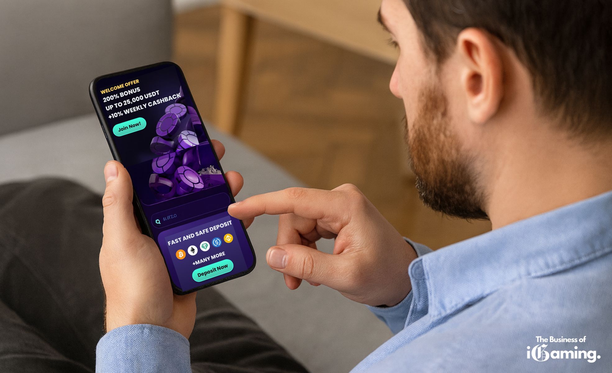 No-KYC Casinos and Telegram Casinos: Why More Players Are Making the Switch in 2025 Man playing on a No Kyc crypto casino on his mobile phone