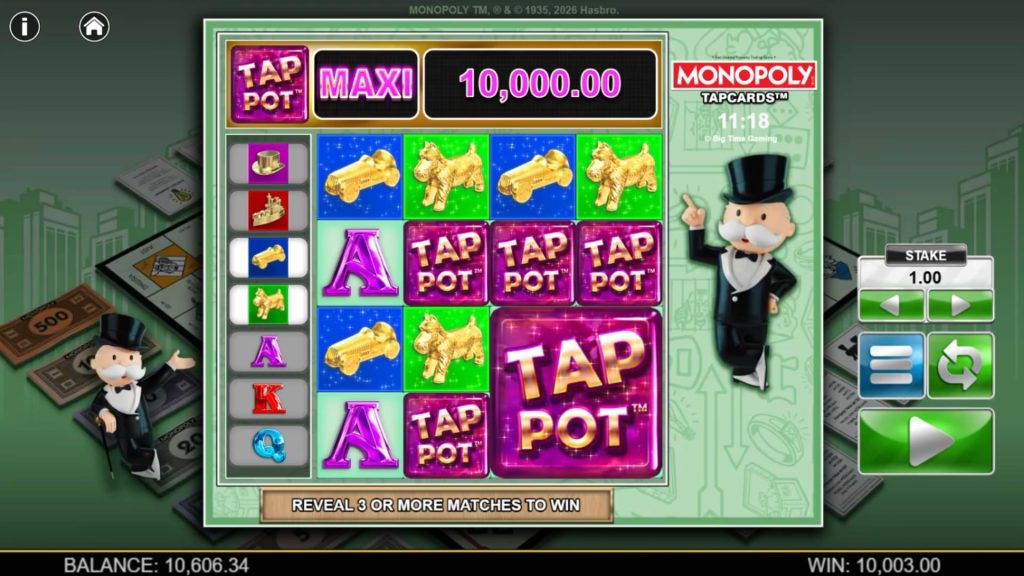 Monopoly Tapcards max win