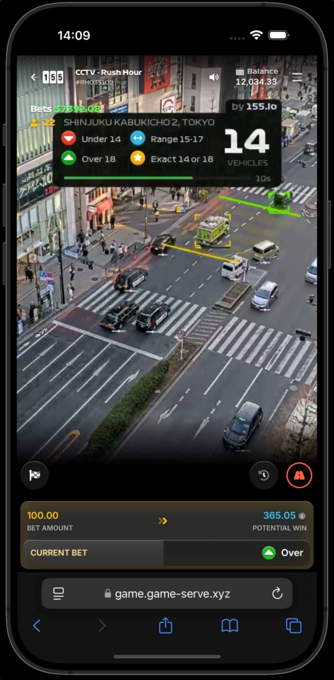 CCTV Rush Hour casino game on mobile