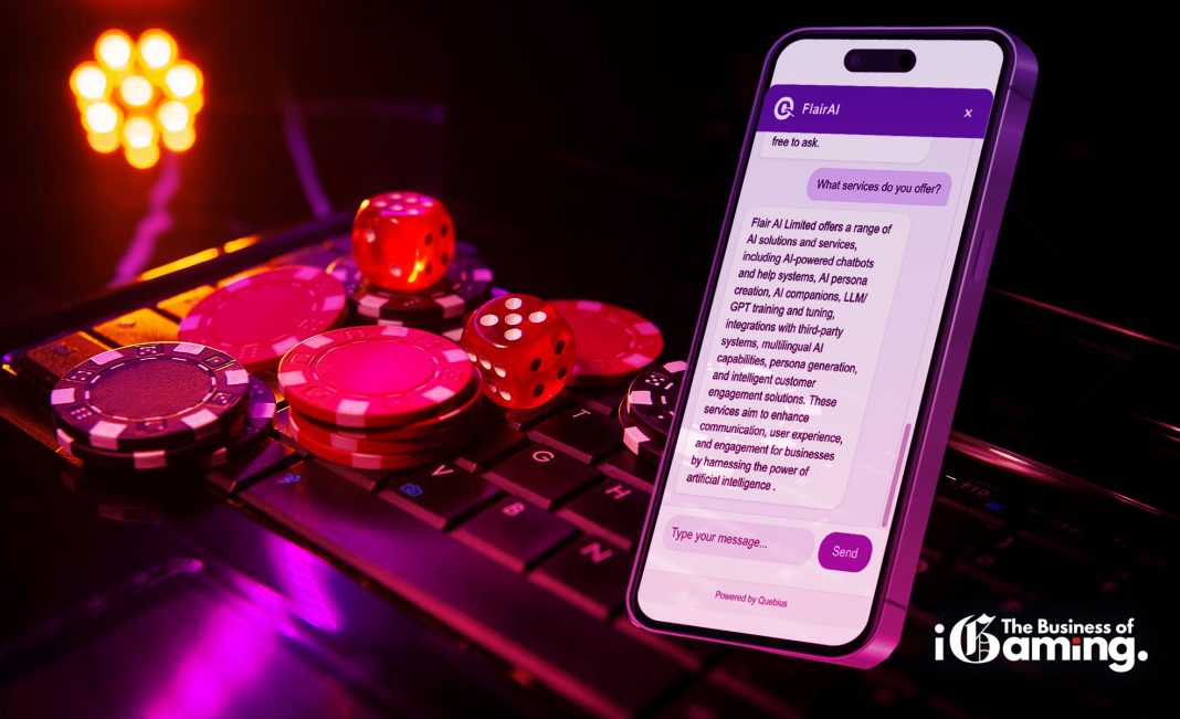 AI chatbot for iGaming customer support on a casino operator website